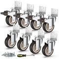 HOLKIE Side Mount Casters 2 Inch L-Shaped Small Rubber Caster Set of 8 by HOLKIEUSA