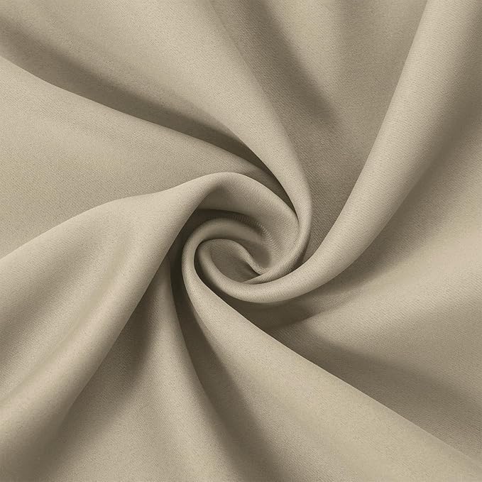 LEMOMO Beige Thermal Blackout Curtains/42 x 63 Inch/Set of 2 Panels Room Darkening Curtains for Bedroom