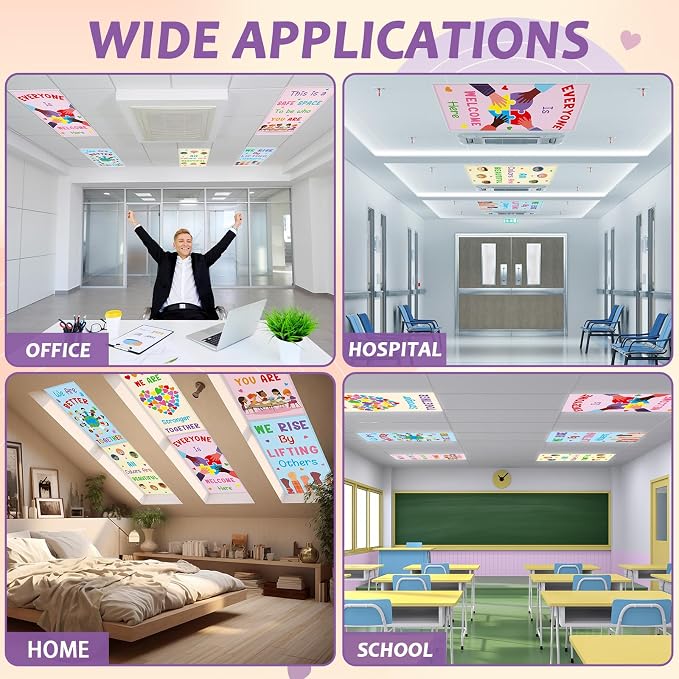 6Pcs Inspirational Fluorescent Light Covers - Image 5