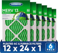 12x24x1 MERV 13 Air Filters, Actual Size: 13.70” x 23.70” x 0.75”, Pleated by Unknown