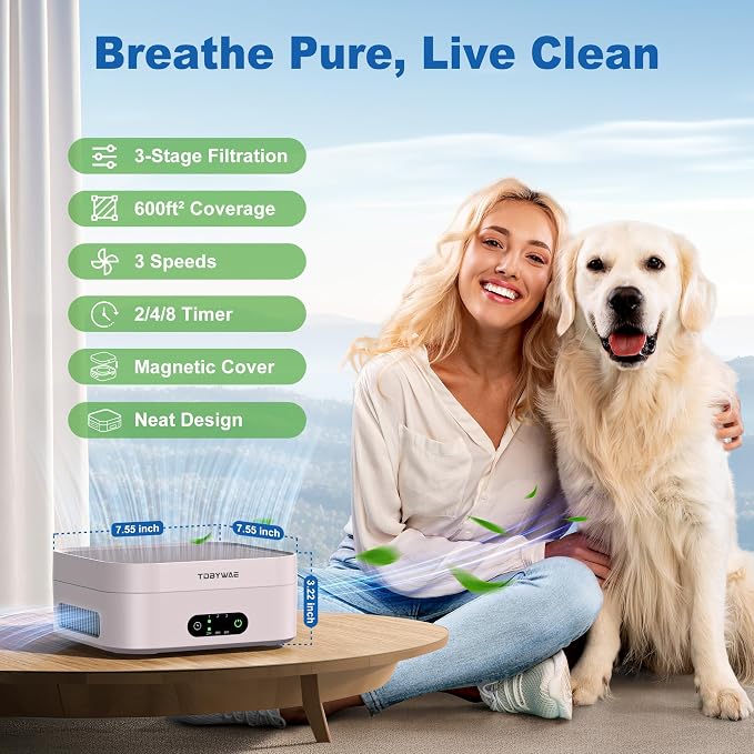 Air Purifiers for Home, TDBYWAE Air Purifier for Bedroom Up to 600 ft² - Image 7