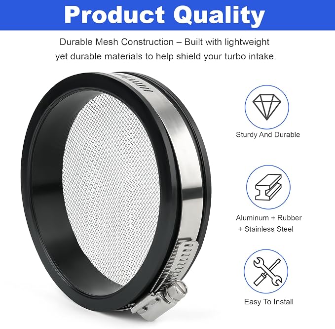 4″ Turbo Inlet Guard Steel Mesh Screen, Universal 4″ / 102 mm Fit - Image 7