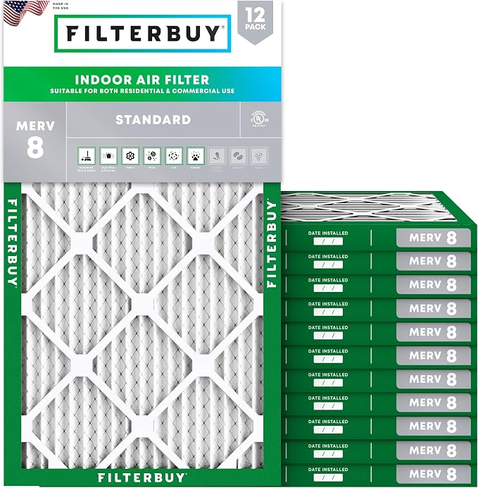 Filterbuy 16x32x1 Air Filter MERV 8 Essential Dust & Allergy Defense, by Filterbuy