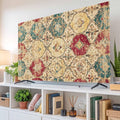 Ethnic Texture Retro Color Block Indoor TV Cover, Elastic TV Screen Protector by Unknown