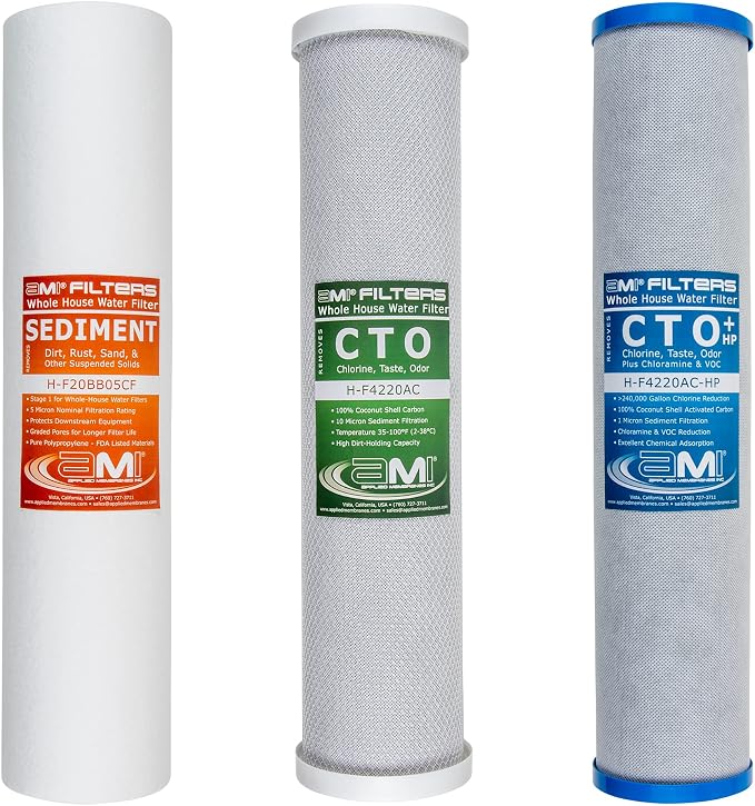 Applied Membranes Inc. 3-Stage Whole-House Water Filter Cartridge Replacements by AppliedMembranesInc