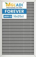 16X25x1 HVAC Furnace Air Filter, Lasts a Lifetime, Merv 8, the Last HVAC Filter by MGCADI