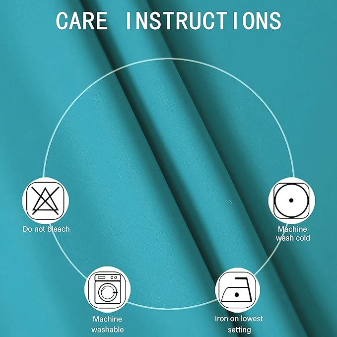 LEMOMO Teal/Turquoise Kids Blackout Bedroom Curtains/52 x 63 Inch/Set of 2 Panels Thermal Insulated Living Room Curtains