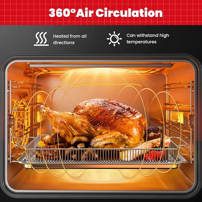 Air Fryer Basket for Oven, 2 Set Stainless Steel Crisper Tray Set, 360° Air - Image 6