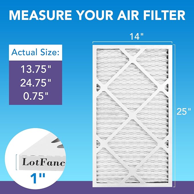 LotFancy 14x25x1 Air Filter MERV 11 6-Pack, Electrostatic Pleated AC Furnace - Image 2