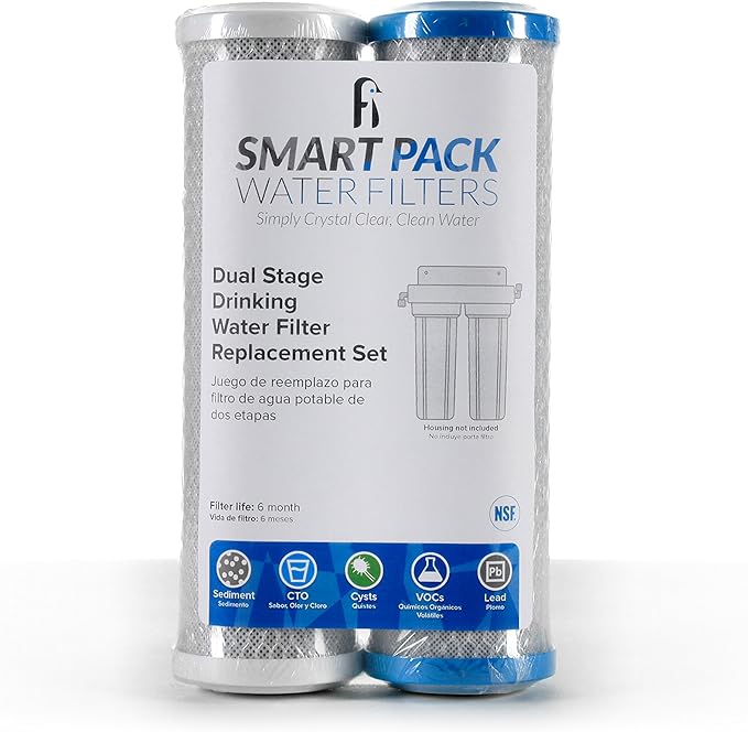 Smart Pack Dual-Stage Under-Sink Water Filter Replacement – 5 & 0.5-Micron CTO by Smart+Pack+Water+Filters