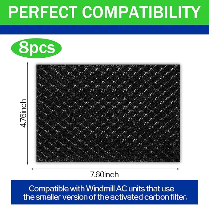 Glooglitter 8 pack Air Conditioner Activated Carbon Replacement Filters - Image 2