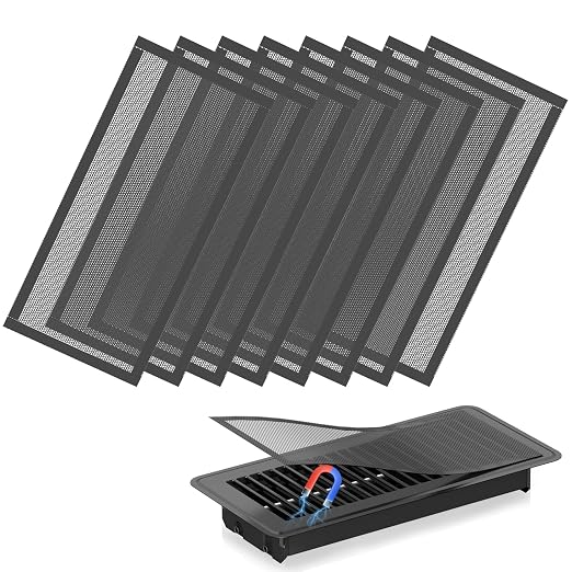 Hon&Guan 8 Pack Strong Magnetic Vent Covers, 4x10 PVC Mesh Floor Register by HonGuan