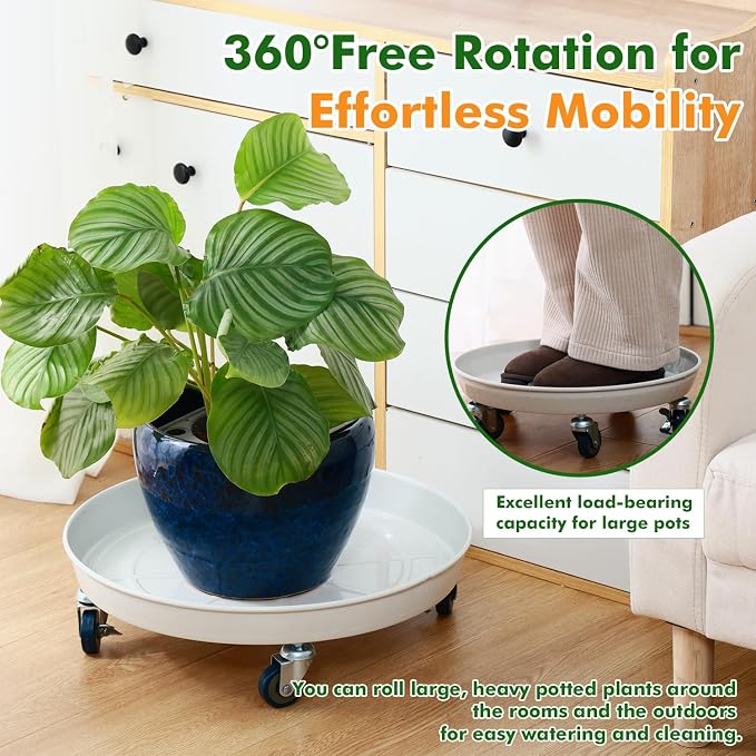 Planterhoma 3 Packs 16 inches Metal Plant Caddy - Image 8