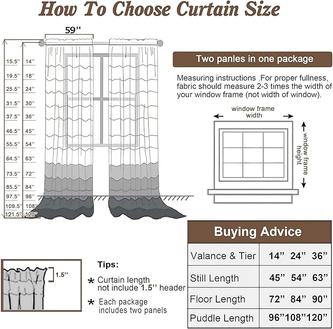 Chyhomenyc White Sheer Curtains 72 Inches Long 2 Panels for Living Room, Light Filtering Front Door Curtains, Soft Gentle Voile Rod Pocket Bedroom Window Drapes, 59Wx72L Inch, 2PCS