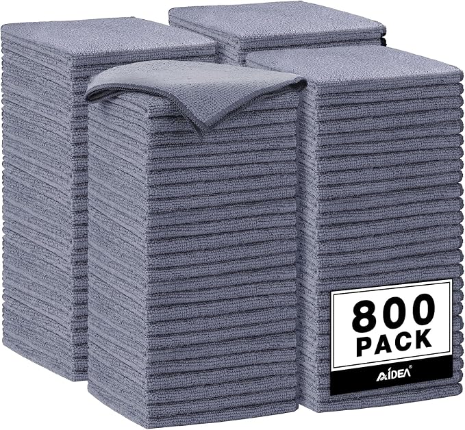 AIDEA Microfiber Cleaning Cloth Grey, Microfiber Towels by AIDEAHOME
