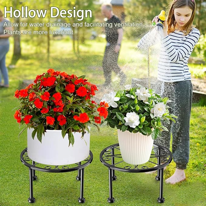 Garden Gifts Plant Lovers Gifts 3 Packs Black Metal Plant Stand - Image 5
