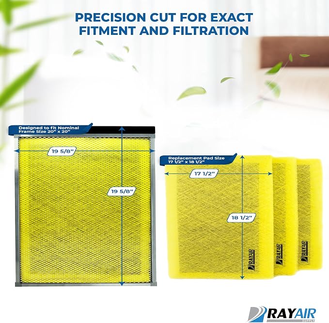 RAYAIR SUPPLY 20x20 Replacement Filter Pads Compatible - Image 2