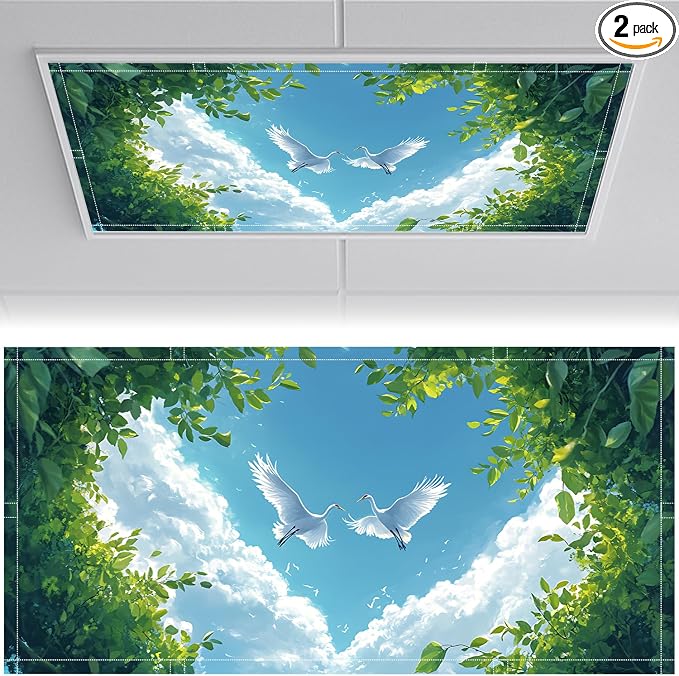 2 Pack Fluorescent Light Covers 4x2 ft Magnetic Light Covers by seewan