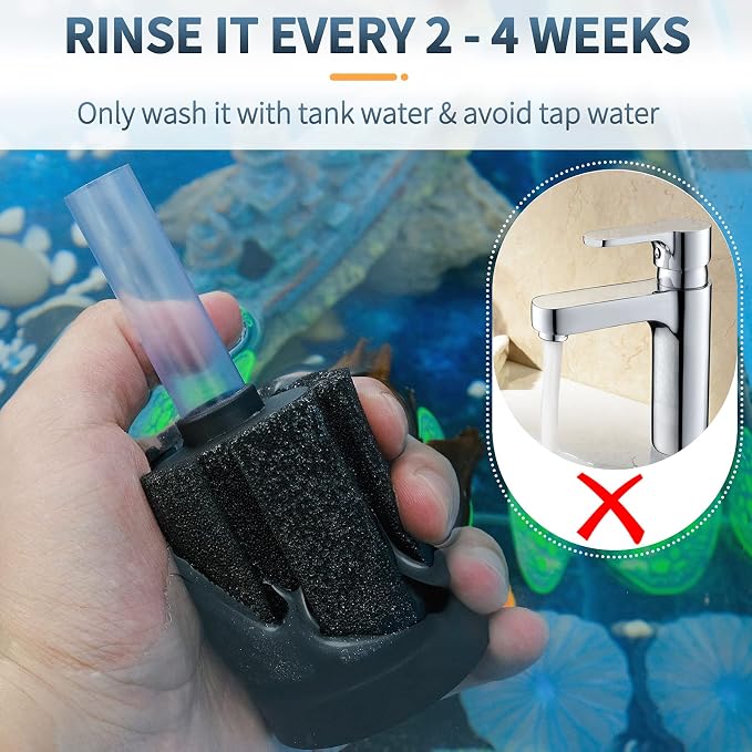 Pawfly 4 Pack Aquarium Nano Bio Sponge Filter Quiet Betta Fry Shrimp and Small - Image 6