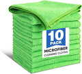 TEAWOO 10 PCS Green Microfiber Cleaning Cloths, Highly Absorbent Microfiber by TEAWOO