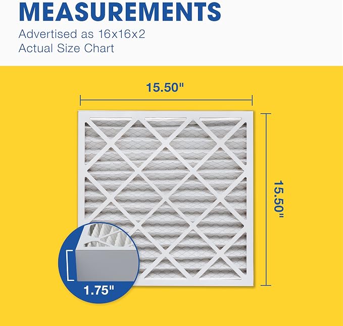 Aerostar 16x16x2 MERV 13, Pleated Air Filter, Box of 6, Made in the USA - Image 2