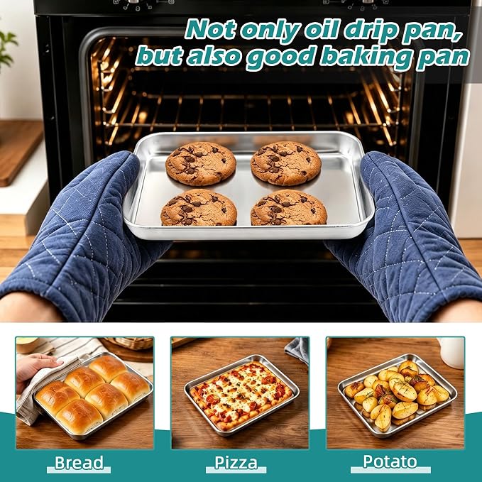 TeamFar Air Fryer Basket for Oven, 2 Set Air Fryer Accessories, 9.3” x 7” | - Image 6