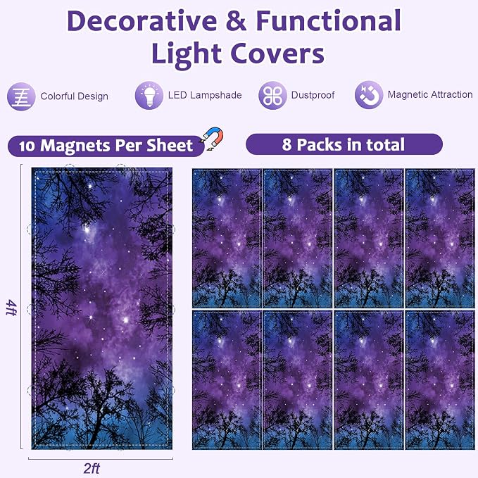 6PCS Fluorescent Light Covers, 4x2 Feet Magnetic Light Cover Fluorescent Lights - Image 2