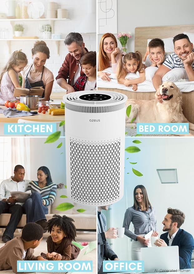 Azeus Air Purifier for Large Rooms, 25db Filtration System Cleaner Odor - Image 9