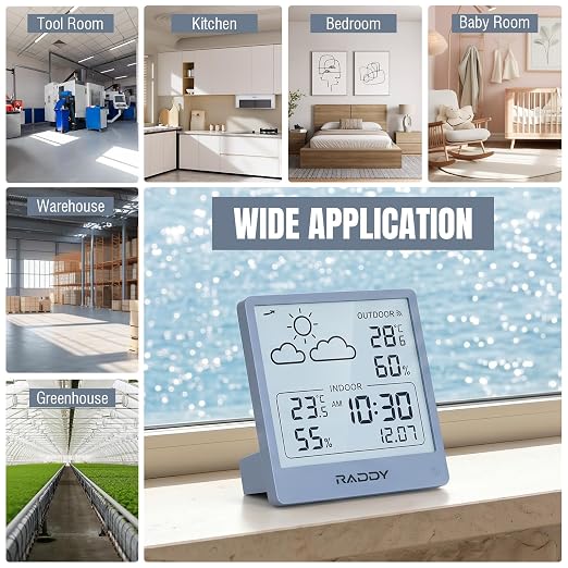 Raddy WF-50T Indoor Outdoor Thermometer Hygrometer Wireless Weather Station - Image 7