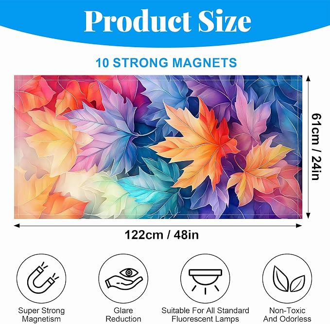 Fluorescent Light Covers-2 Pack 4 x 2 Feet Magnetic Ceiling Light Cover Room - Image 2