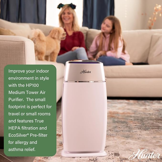 Hunter Fan Company HP100BLS Air Purifier, Small Tower - Image 7