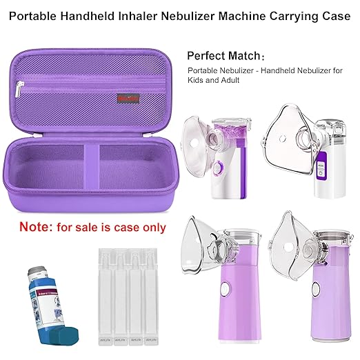 Carrying Case for Portable Handheld Inhaler Nebulizer Machine. Purple - Image 2