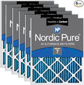 Nordic Pure 14x24x1 Pleated MERV 7 Plus Carbon Air Filters 6 Pack | Actual by NordicPure