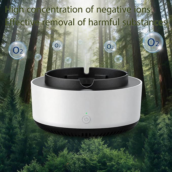 Ashtray with Air Purifier, Portable Ionizer Smokeless Ashtray - Image 3