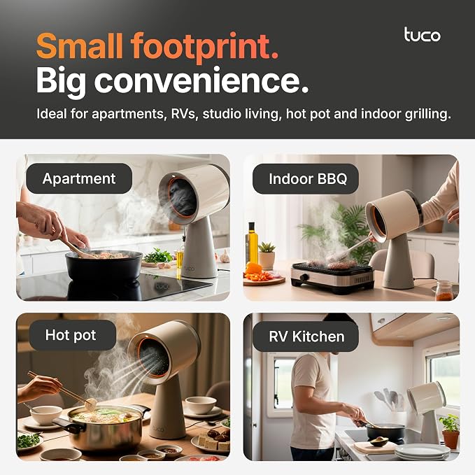 TUCO Portable Range Hood, Countertop Kitchen Exhaust Fan - Image 6