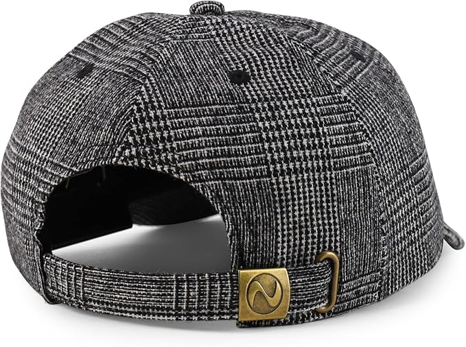Trendy Apparel Shop Plaid Checker Wool Blend Unstructured Baseball Cap - Image 3