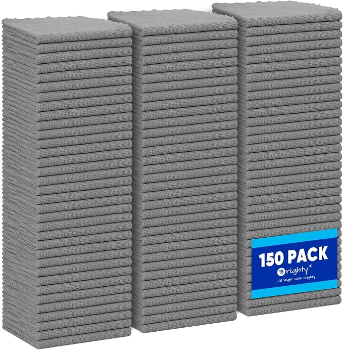 Orighty Microfiber Cleaning Cloth Bulk, 150 Pack Shop Towels, Reusable Cleaning by AllRightinOrighty
