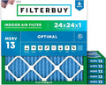 Filterbuy 24x24x1 Air Filter MERV 13 Optimal Smoke & Allergy Defense, by Filterbuy