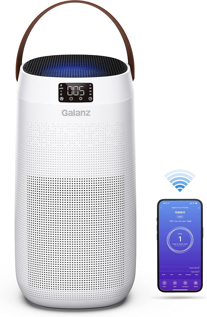 Galanz Pro Air Purifier, Smart WiFi, Auto Air Quality Monitor, 3-Stage H13 HEPA by Galanz