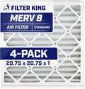 Filter King Air Filters 20.75x20.75x1 | 4-PACK | MERV 8 HVAC Pleated AC Furnace by FilterKing