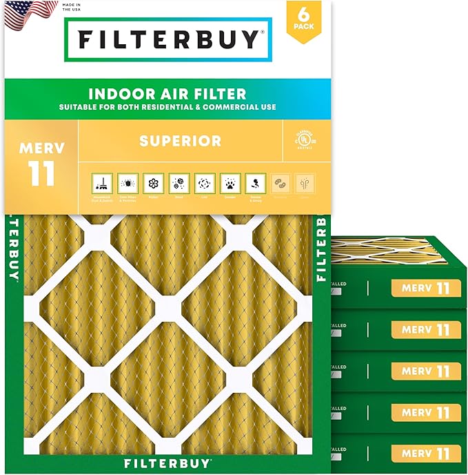 Filterbuy 20x22x2 Air Filter MERV 11 Superior Pet & Allergy Defense, by Filterbuy