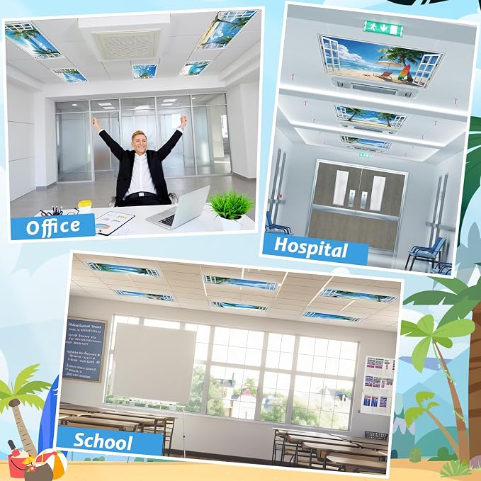 8 Pcs Summer Beach Fluorescent Light Covers - Image 5