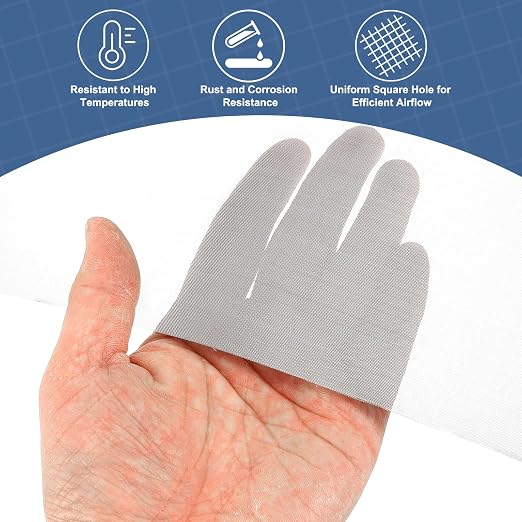 uxcell 80 Mesh 118" x 12" Woven Wire Mesh, 304 Stainless Steel Air Vent Filter - Image 5