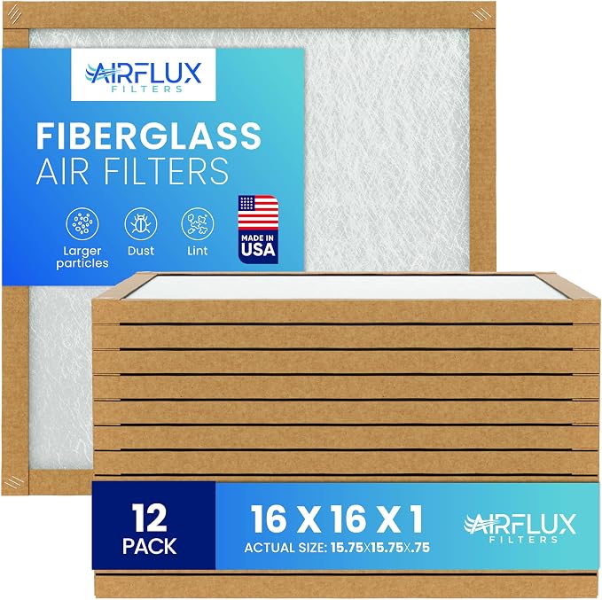 Fiberglass Air Filter -16x16x1Air Filter 12 Pack by Unknown