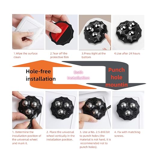 Metal Ball casters, Furniture Sliding 360 Degree Swivel Wheels, Load-Bearing - Image 6