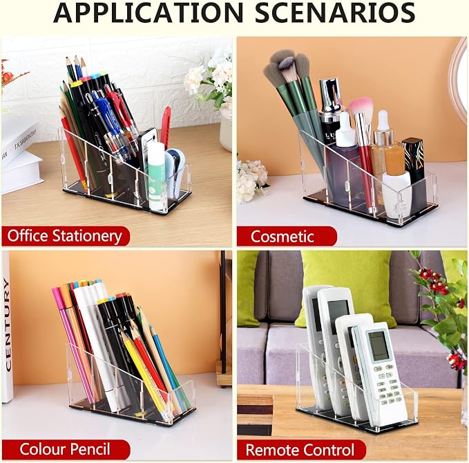 Yes!Fresh TV Remote Control Holder Organizer Acrylic 4 Compartments, Assembly - Image 4