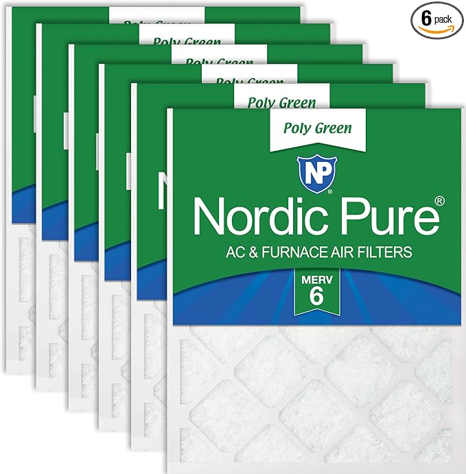 Nordic Pure 14x20x1 Poly Green MERV 6 AC Furnace Air Filters – Reduces Dust by NordicPure