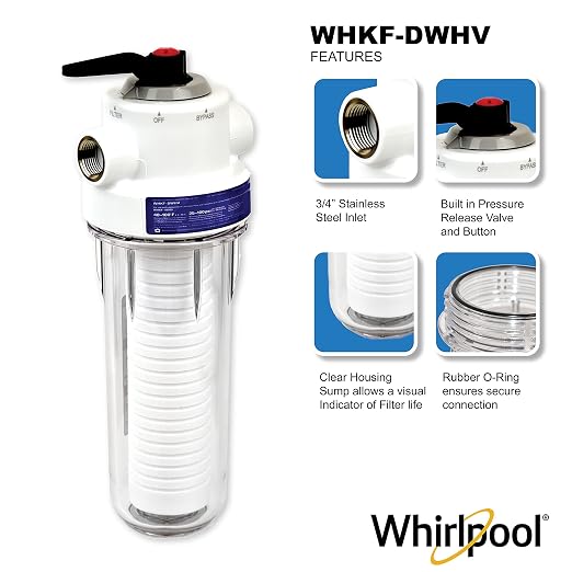 Whirlpool 10 x 2.5 Inch Whole House Water Filtration System WHKF-DWHV, 3/4" - Image 2