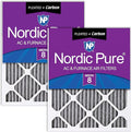 Nordic Pure 16x20x1 Furnace Air Filters MERV 8 Pleated Plus Carbon 2 Pack by NordicPure
