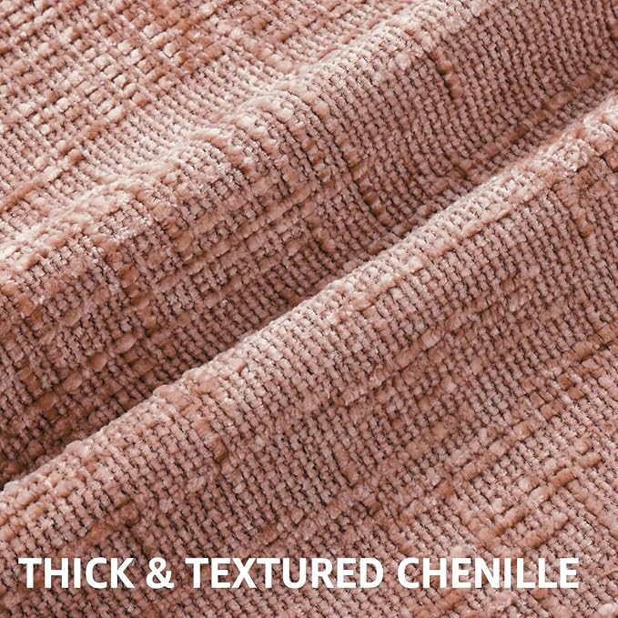 decorUhome Summer Pink Chenille Euro Sham Throw Pillow Covers 22x22 Set of 2 Textured Soft Cozy Slubby Couch Pillow Covers Modern Farmhouse Boho Decorative Pillow Cases for Bed Sofa Living Room